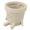 Cute Sitting Flower Pot, Adorable Face, Sturdy Resin  l, Suitable Gift, Decorative Garden Balcony Living   Window, 10x9x10cm, Resin