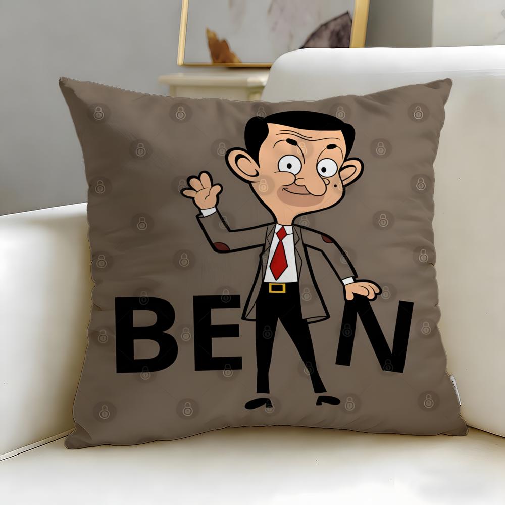 Classic Comedy Character Mr. Bean Cushion Cover Soft & Easy-Wash Pillow Case – Versatile for Couch, Bed, Travel and Office