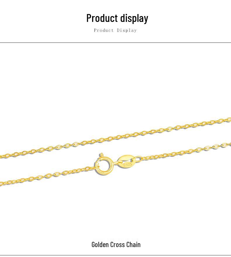 Genuine S925 Sterling Silver Necklace with Cross, O-ring, Chopin, Box, and Plain Clavicle Chains.
