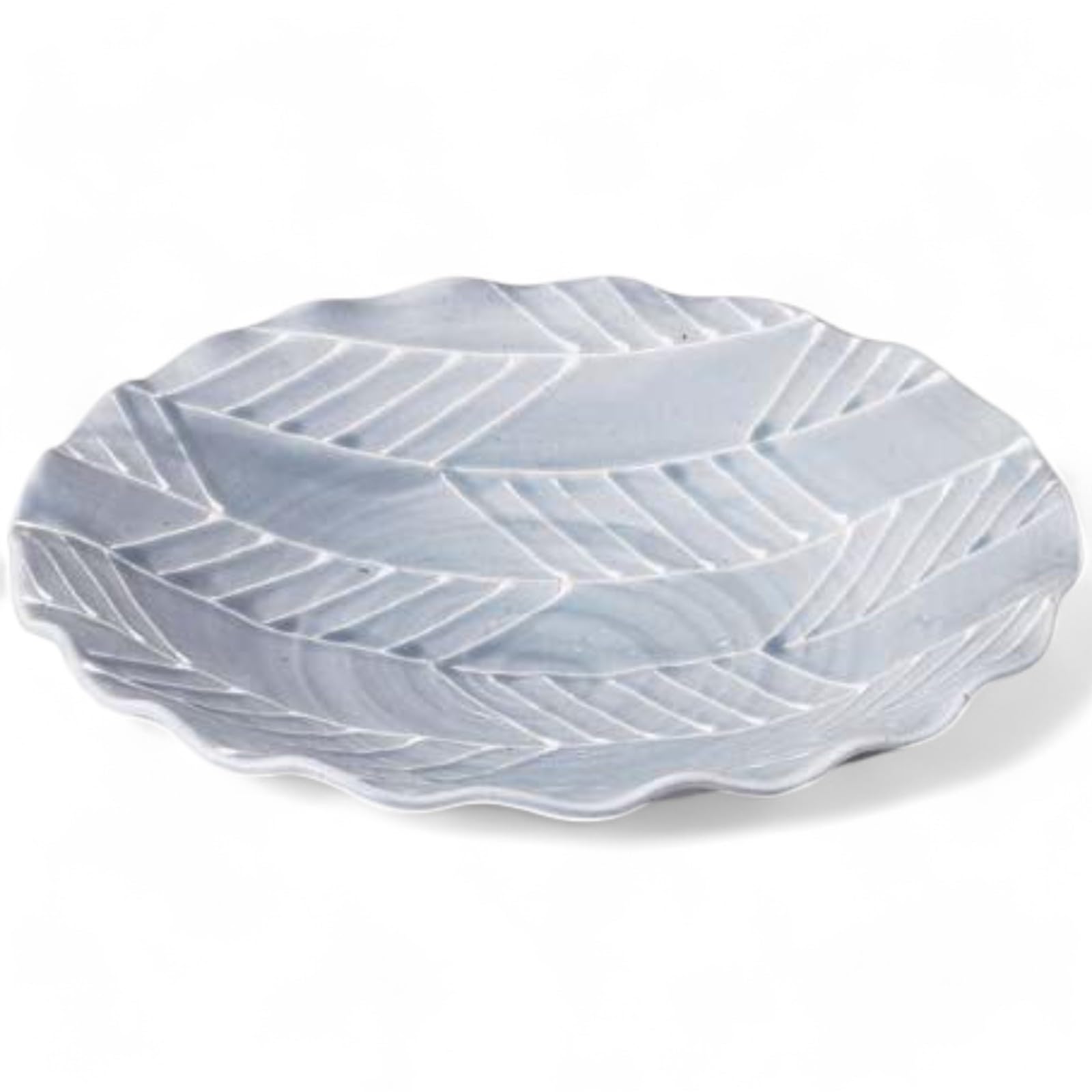 

Takumifu Arita Ware 26cm Curry Plate, Gray Arrowhead Wave Rim, 8-inch Plate, Made in Japan