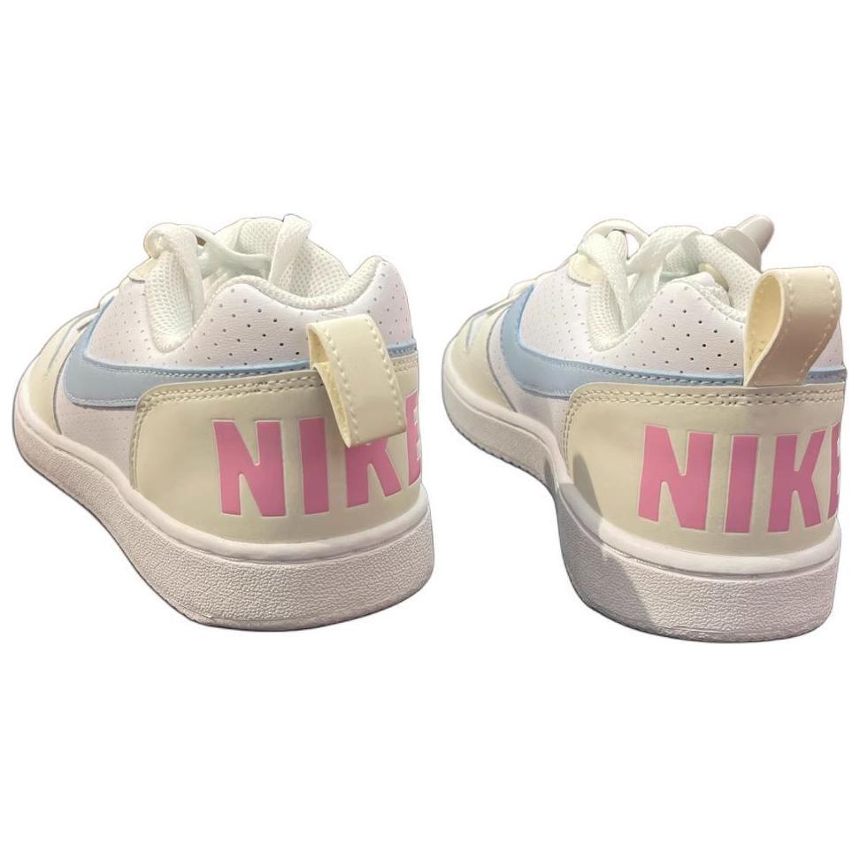 Nike Court Borough Wear Resistant And Lightweight Low Top Skateboard Shoes Women's White Yellow Blue  Sneakers  HJ3492-141