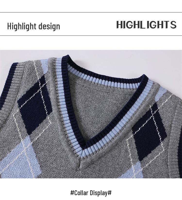 British-Style Primary School Sweater Vest & Uniform Set - Children's Spring/Autumn Performance Costume