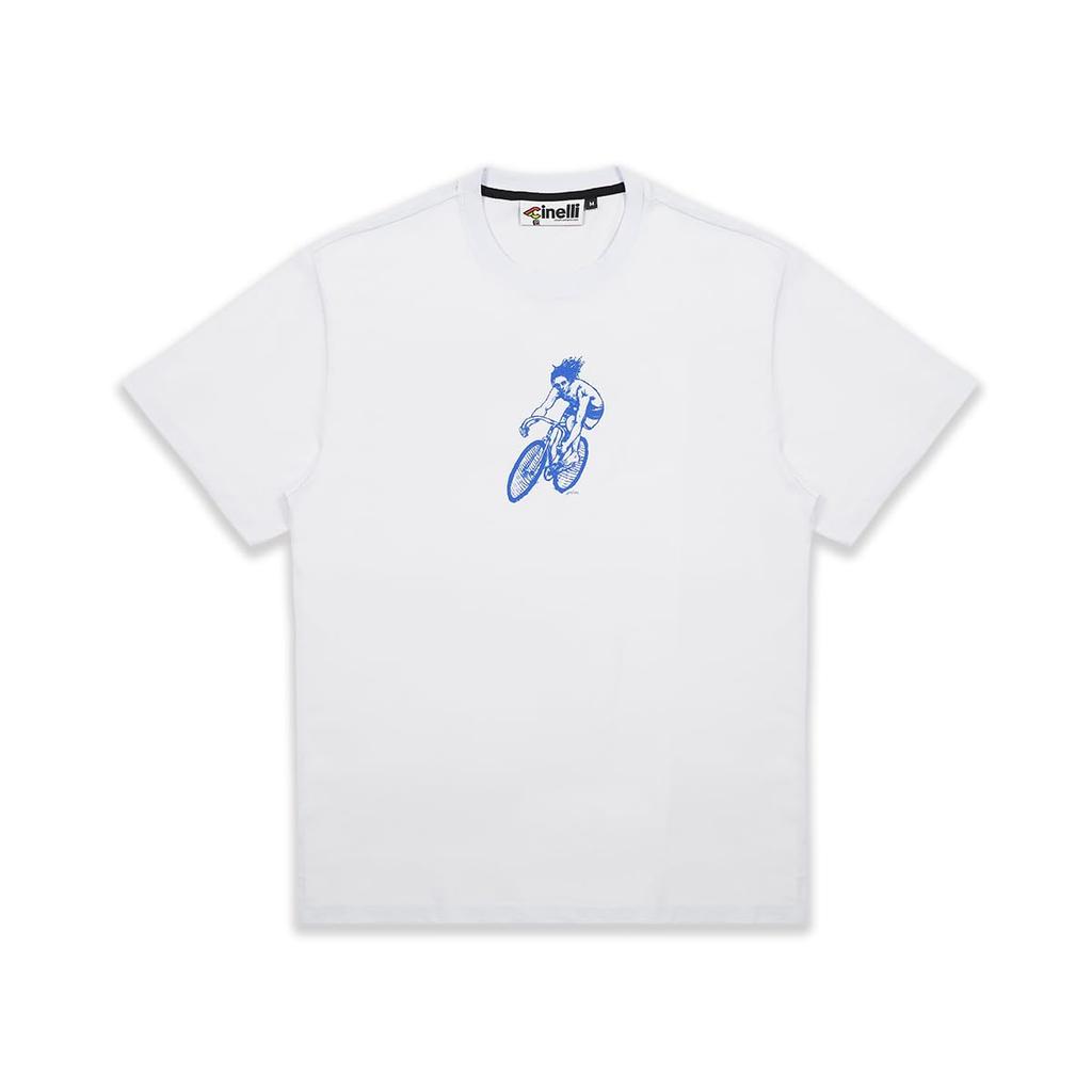Gruppo Modern Drop3 White T-Shirt, Jellyweed, Cyclist, Surfer,