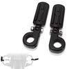 FOVPLUE Highway Adjustable for Harley and Indian Victory with Engine Gloss Black 1.25" Footpegs, Footrests, Touring, Softail, Dyna, Sportster, Honda,