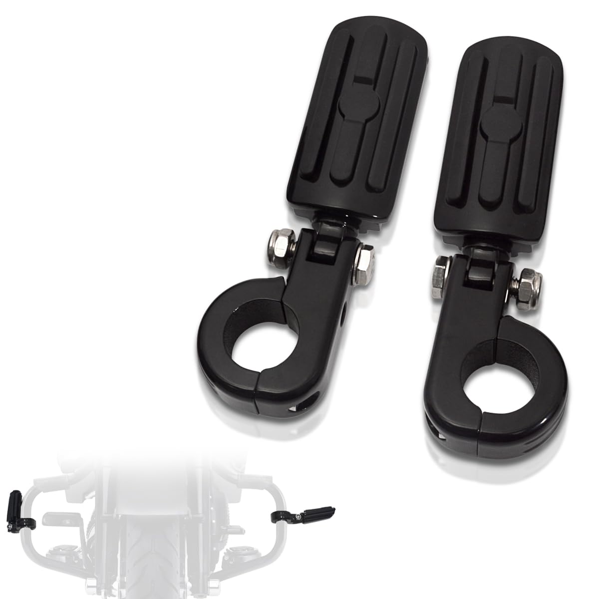 

FOVPLUE Шоссейные регулируемые для Harley и Indian Victory с двигателем глянцевый черный 1.25 подножки, подставки для ног, Touring, Softail, Dyna, Sportster, Honda,