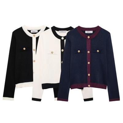 Γυναικείο Γαλλικό Πλεκτό Τοπ με Αντίθετα Χρώματα - Στυλ Xiaoxiangfeng