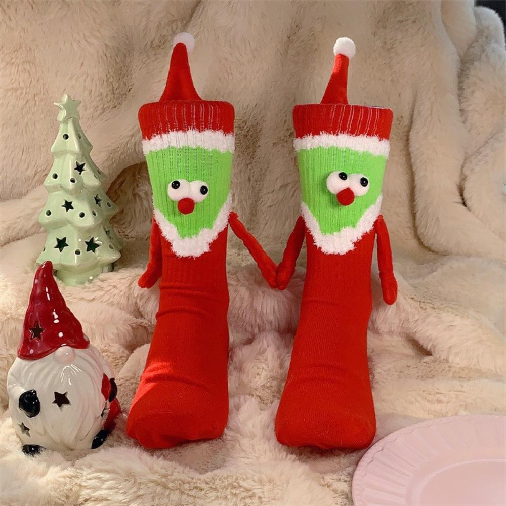 1 Pair Knitted Hand-Holding Magnetic Socks – Trendy & Funny Couple Socks for Christmas Gift, Unique & Creative Holiday Gift