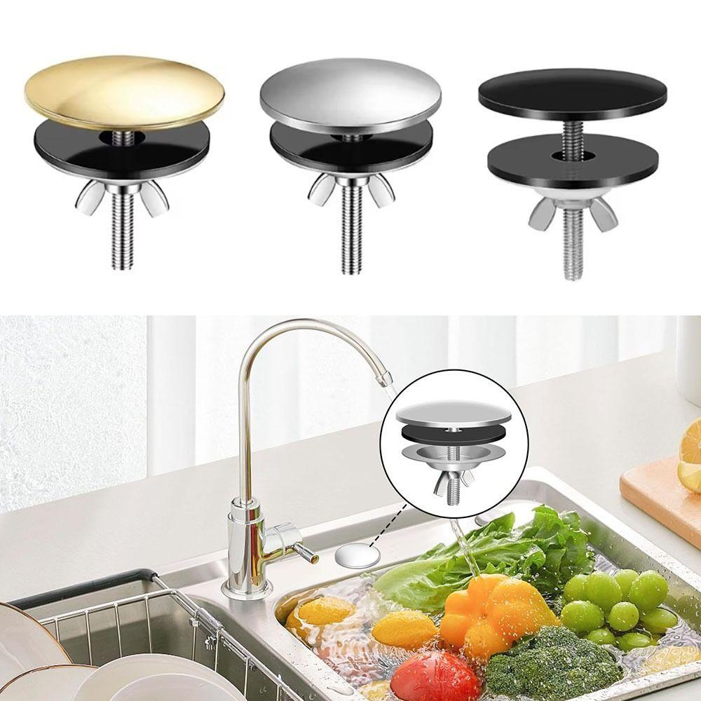 Stainless Steel Sink Hole Cover Black Silver Sink Tap Hole Cap Faucet Hole Cover