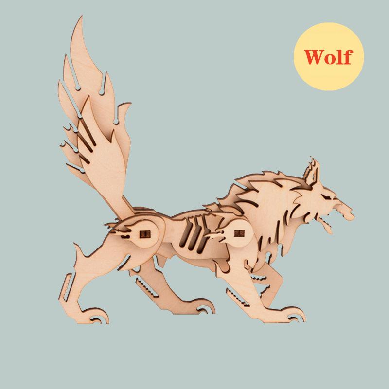 

3D деревянная игрушка сборочный комплект прекрасный пазл сборка животных мини модель детская игрушка