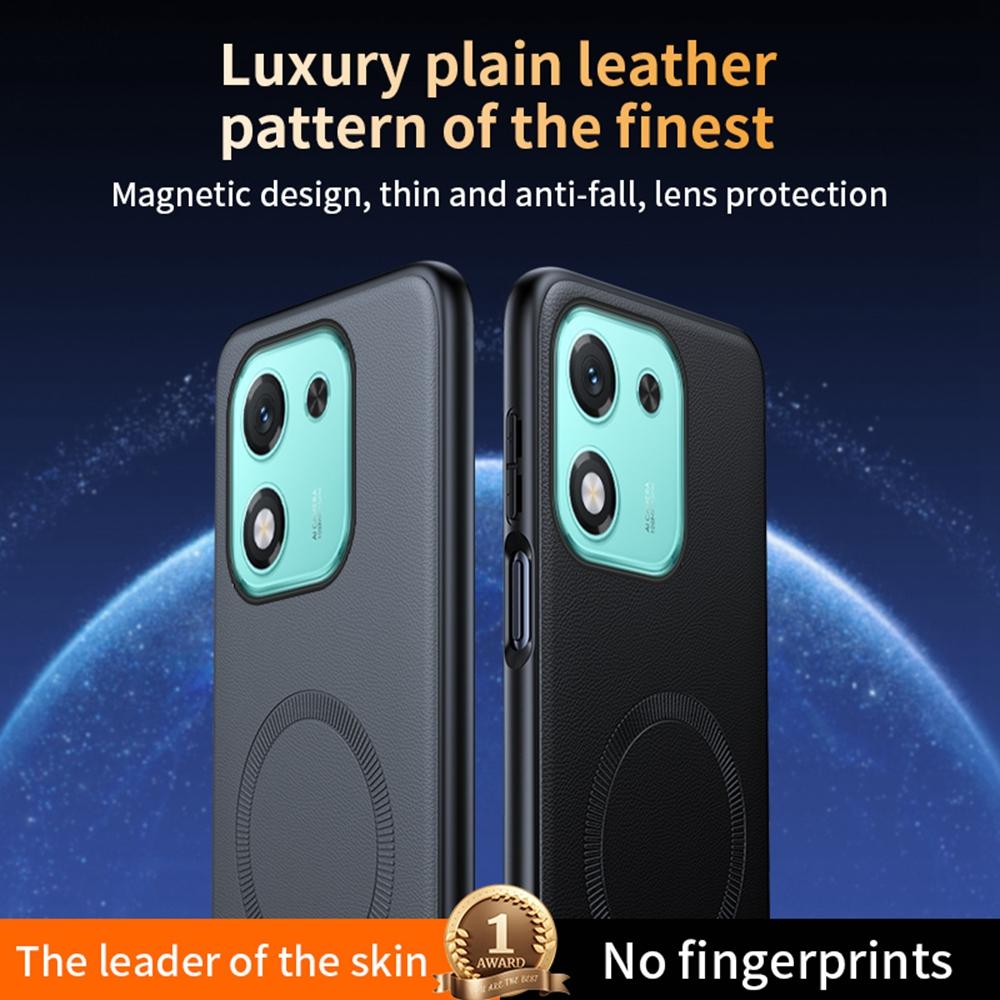 For Honor X70i Case Compatible with MagSafe Leather Coated TPU+PC Phone Cover