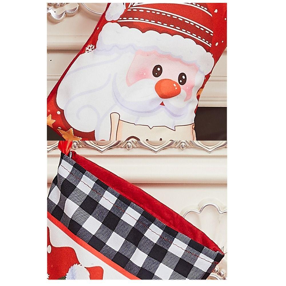 Cloth Christmas Stockings Multicolor Large Capacity Xmas Stocking DIY Durable Christmas Decorations Bag Tree Decoration