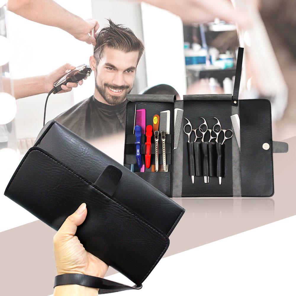 Friseurtasche Aus Echtem Leder – Werkzeugtasche Mit Scherenfächern Für Barber & Stylisten