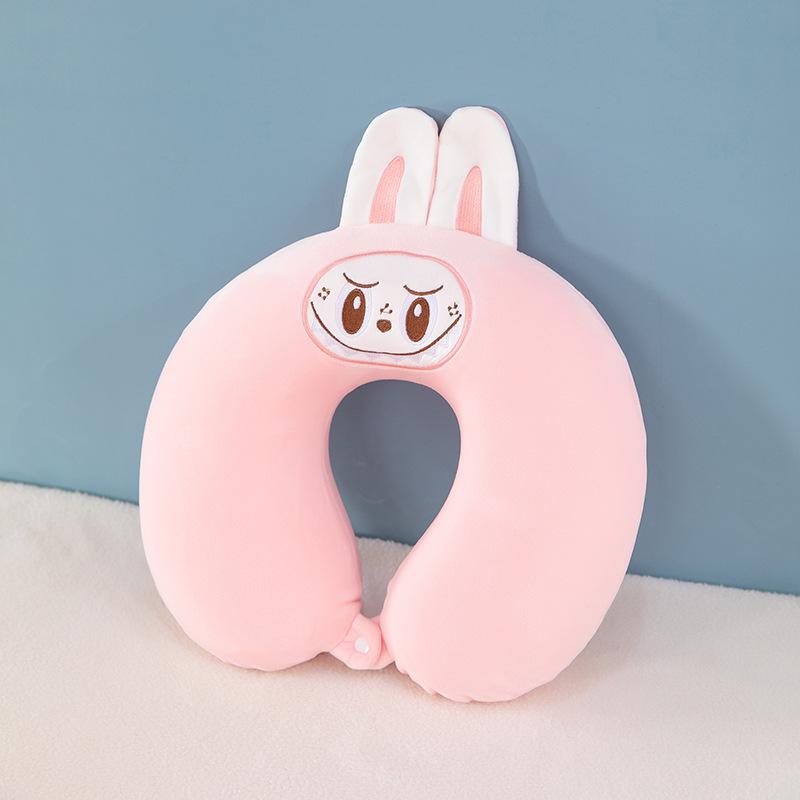 Customizable Cartoon Embroidery U-Shaped Memory Foam Neck Pillow for Travel & Home
