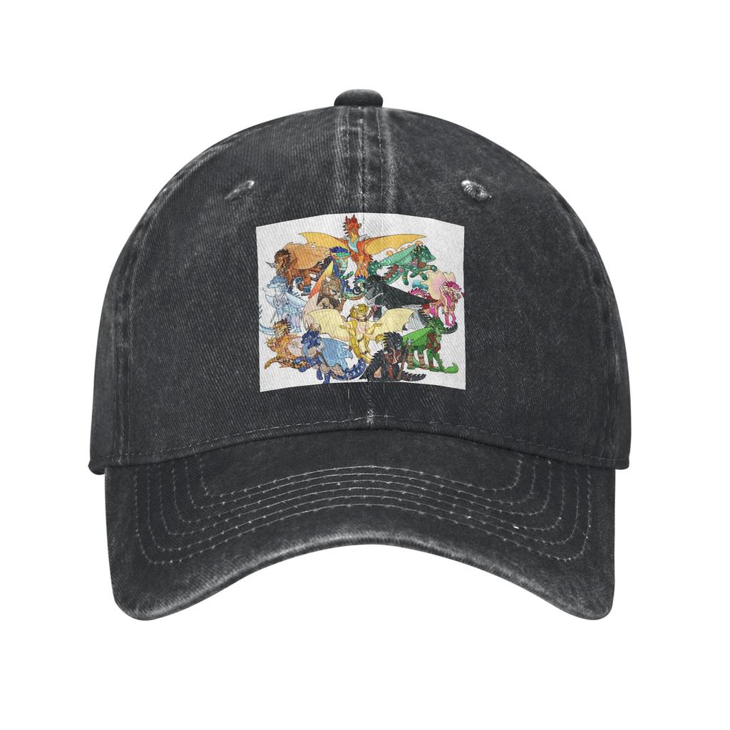 Wing Of Fire All Dragon Washed Denim Cap Casual Baseball Caps Adjustable Hat Summer Unisex Baseball Hats