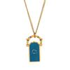 18K Gold Plated Tarot Card & Four-Leaf Clover Rotatable Necklace