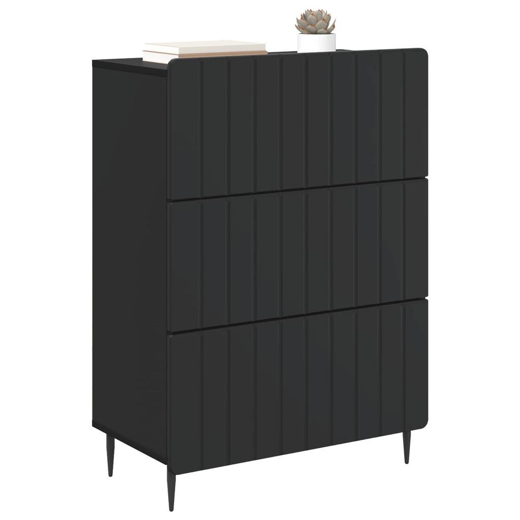 Drawer Cabinet Black 66 x 34.5 x 92 cm Particleboard