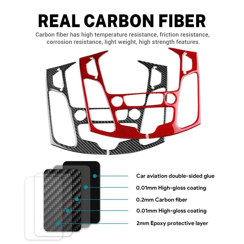 Echter Weicher Karbonfaser-Aufkleber für Ford Focus SE RS ST Ecoboost 2015 2016 2017 2018 LHD RHD Auto Mittelkonsolen-Panel Zubehör