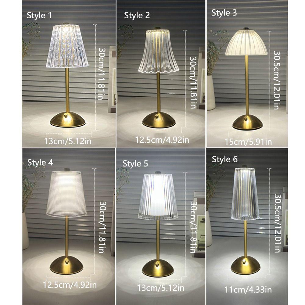 Křišťálová stolní lampa v severském stylu Moderní Malá Noční stolek Světlý 3 barvy Akryl Bezdrátový Zlatá Noční lampa Hotel
