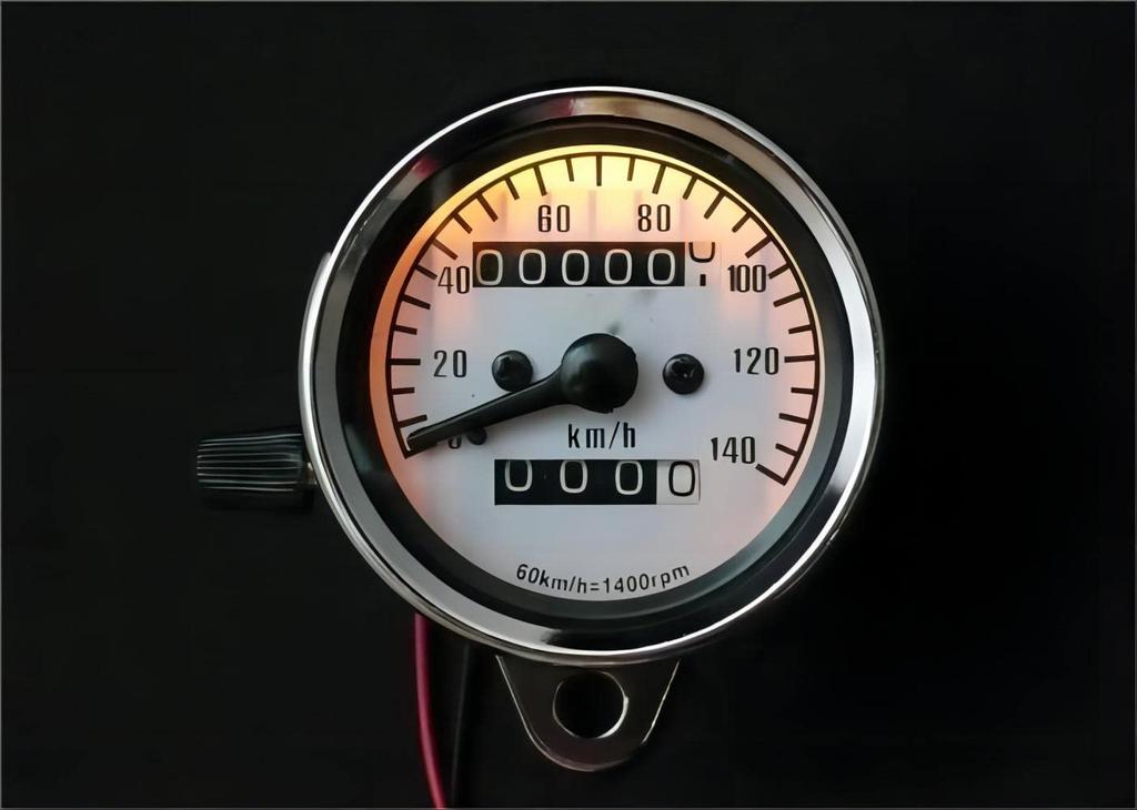 Speedometer, Motorcycle, General Purpose, Mechanical, Maximum Speed Display, 140 km/h, Mini Speedometer, 12 V,