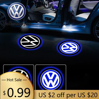 2026 New For VOLKSWAGEN VW 2Pcs Car Door HD Welcome LED Light Laser Projector Lamp Accessories For Volkswagen Polo Passat B5 B6 