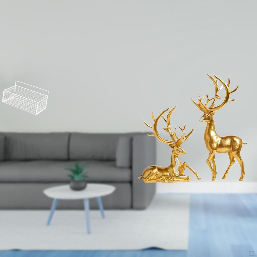 Elegant Resin Deer Figurines Collection for Living Room Countertop Unique Decorative Sculptures
