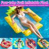 Vier-Kammer-Frucht-Aufblas-Schwimmring Faltbarer Ananas Wassermelonen Liegestuhl Outdoor Wasserhängematte Schwimmbad Strandparty Spielzeug