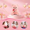RANJIMA Teddy Bear with Rose, 35cm Pink Plush Stuffed Animal Toy Pillow Birthday Valentine's Day Gift for Girlfriend Women