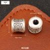 Sterling Silver S999 Ethnic Spacer Beads: Retro Barrel & Ruyi Lock Lucky Beads for DIY Jewelry.