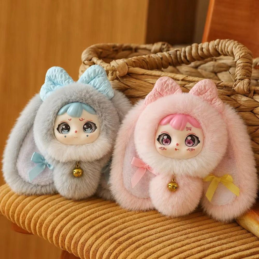 Bowknot Decoration Vinyl Face Doll Pendant Drooping Ear Rabbit Doll  Jewelry Accessories