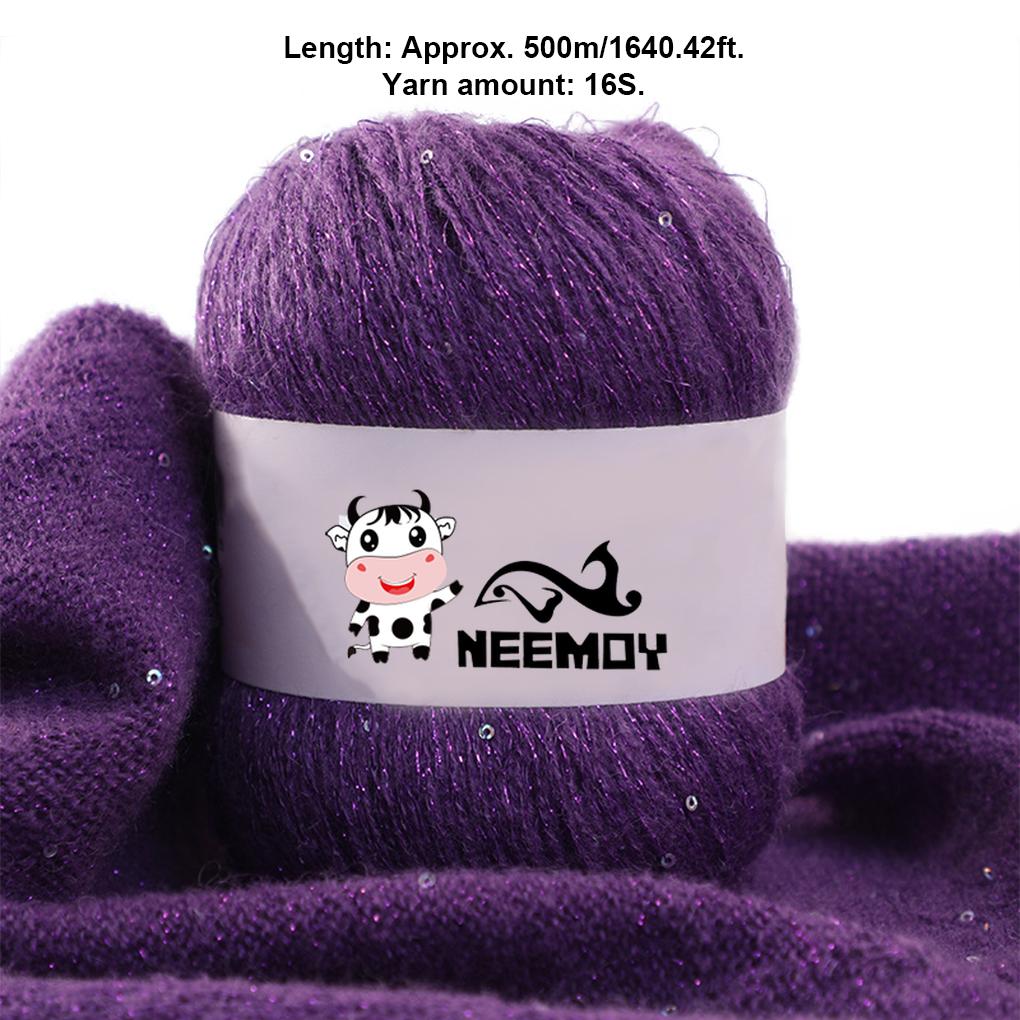 50g Beaded mohair Summer Ice Silk Mercerized Yarn Special Sequin Yarn DIY Hand Woven Rag Doll Knitting Wool Blanket 23 Colour