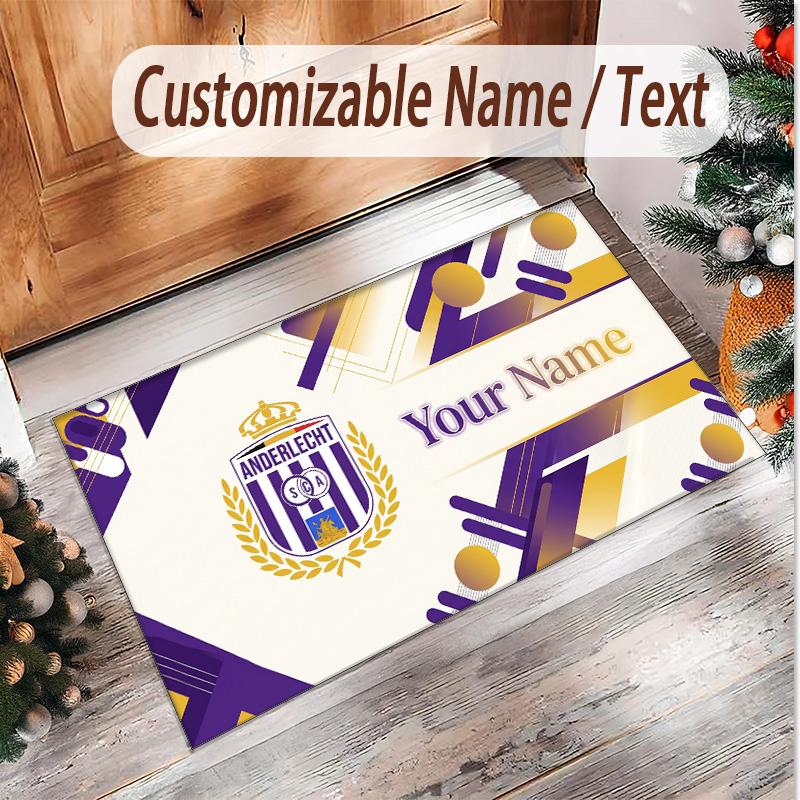 Personalized Crystal Velvet Carpet Anderlecht FC logo Pattern Non Slip Floor Rug