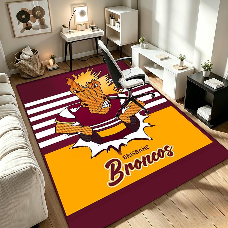 Brisbane Broncos A rug suitable for office chair areas living rooms and computer desks perfect for home offices and an ideal holiday gift
