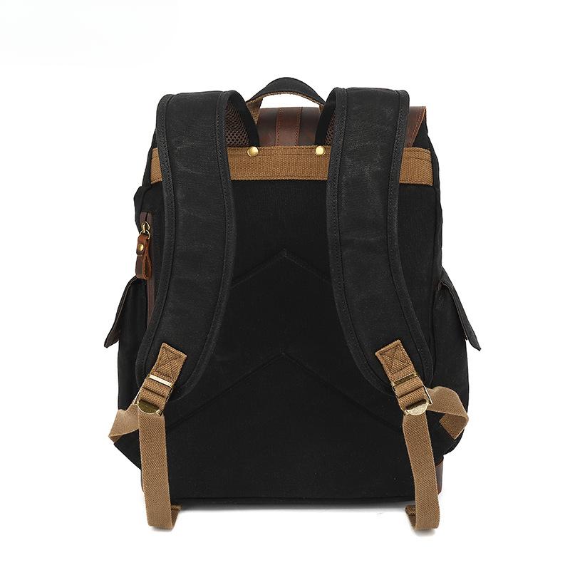 Backpack Men's Travel Computer Backpack Student Retro Travel Book Bag Oil Waxed Canvas