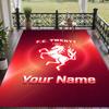 Özel Metin Baskılı Halı FC Twente Kaymaz Zemin Halısı Ev Odası Dekorasyonu İçin