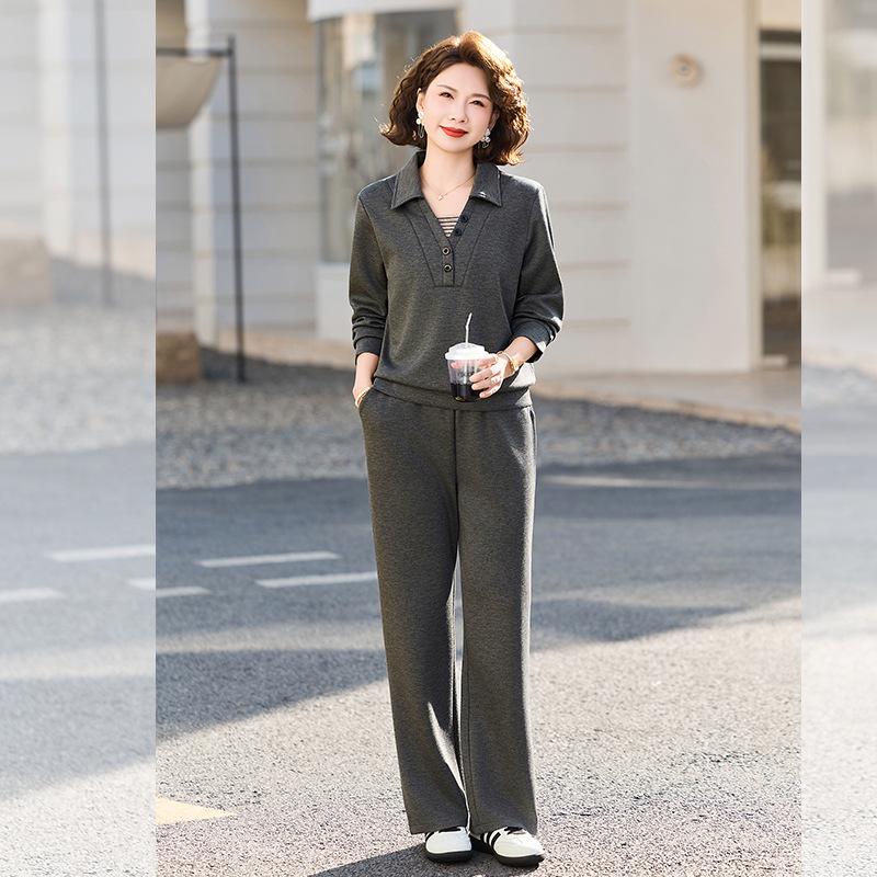 

Stylish Women s Spring & Autumn Casual Sportswear Set for Middle-aged Mothers (Ages 40-60) 2XL (Suggested for 110-125 jin)