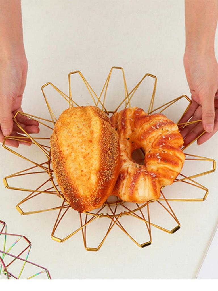 Foldable Home Decoration Versatile Storage Blue Basket Hollow Vase Creative Snacks and Dried Fruit Plate for Living Room Drain