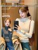 H360 Women's Lace Knit Ruffle High Neck Slim Fit Base Layer for Autumn/Winter