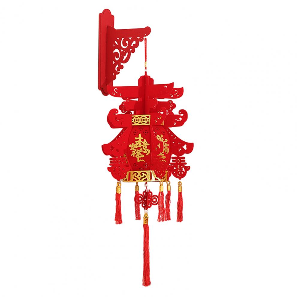 Traditional Palace Lantern Year Of The Horse Lantern Chinese New Year Decoration Fu Character Flocked Fabric Hanging Lantern