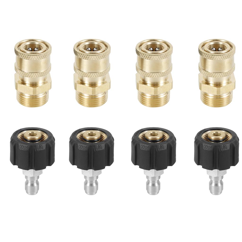 12/2PCS High Pressure Washer Adapter M22 14mm To 1/4 In Quick Connect Fitting Hose Gun Adapter To Wand Connector Accessories