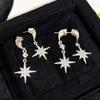 Retro French light luxury high-end octagram earrings women's niche design stud earrings