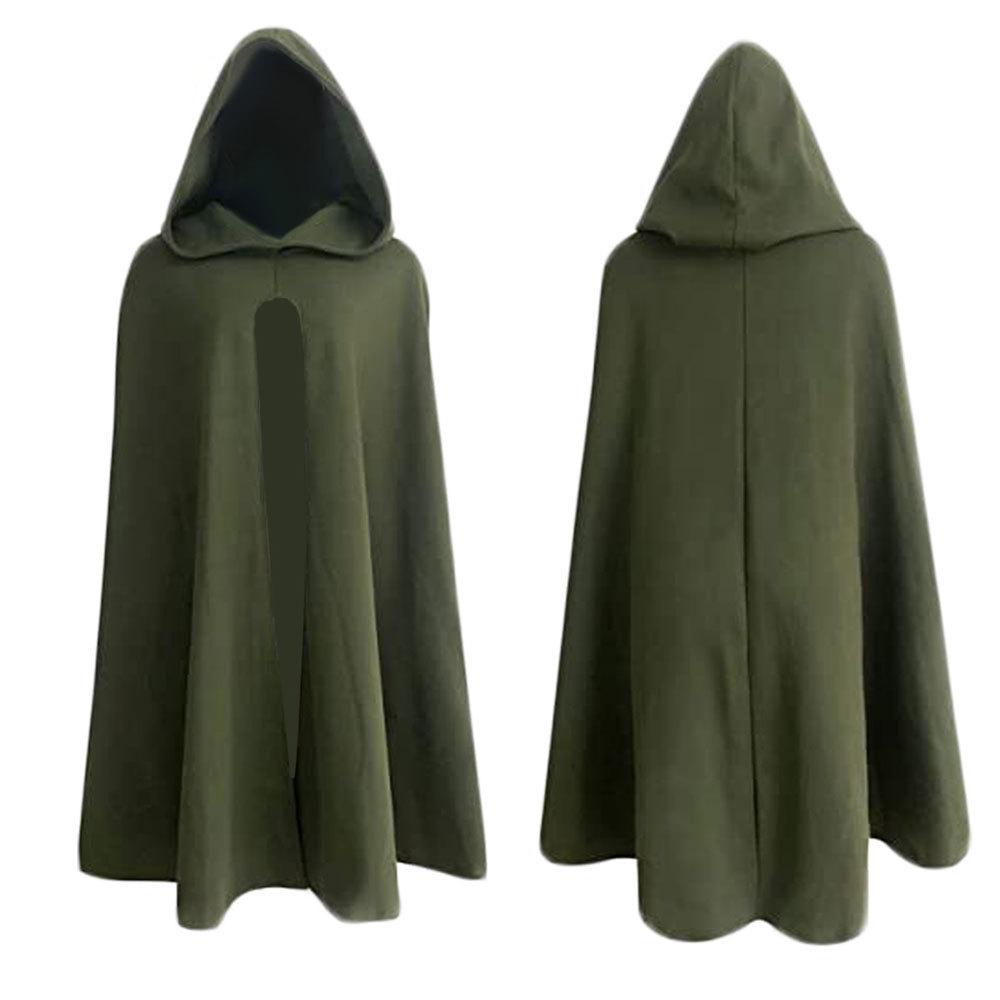 

Medieval Wizard Cape Cloak: Grim Reaper Costume Cardigan for Halloween or Warrior Performance Large