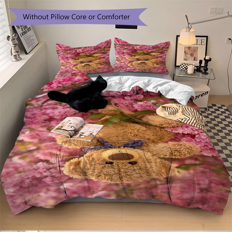 

3pcs Anime Cartoon Design Comforter Set with Two Pillowcases (No Core) - Festive Gift for Bedroom and Guest Room Decoration, Polyester Fabric, Ho 135x200cm