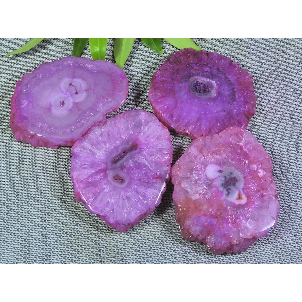 275Cts. Dyed Solar Durzy Agate 4Pcs Crystal Loose Gemstone Lot 32X36-30X40MM A-212