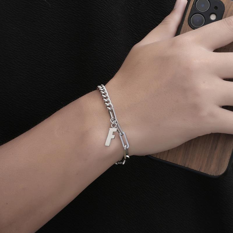Original Letter Titanium Steel Stepping Bracelet