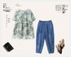 Women's Summer 2025 Casual Suit: Short Sleeve Fashionable Two-Piece Jeans Set for Middle-Aged Moms