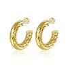 Women's Versatile Geometric Twist Copper Earrings - Fashionable, Non-Fading Brass Design for Everyday Wear