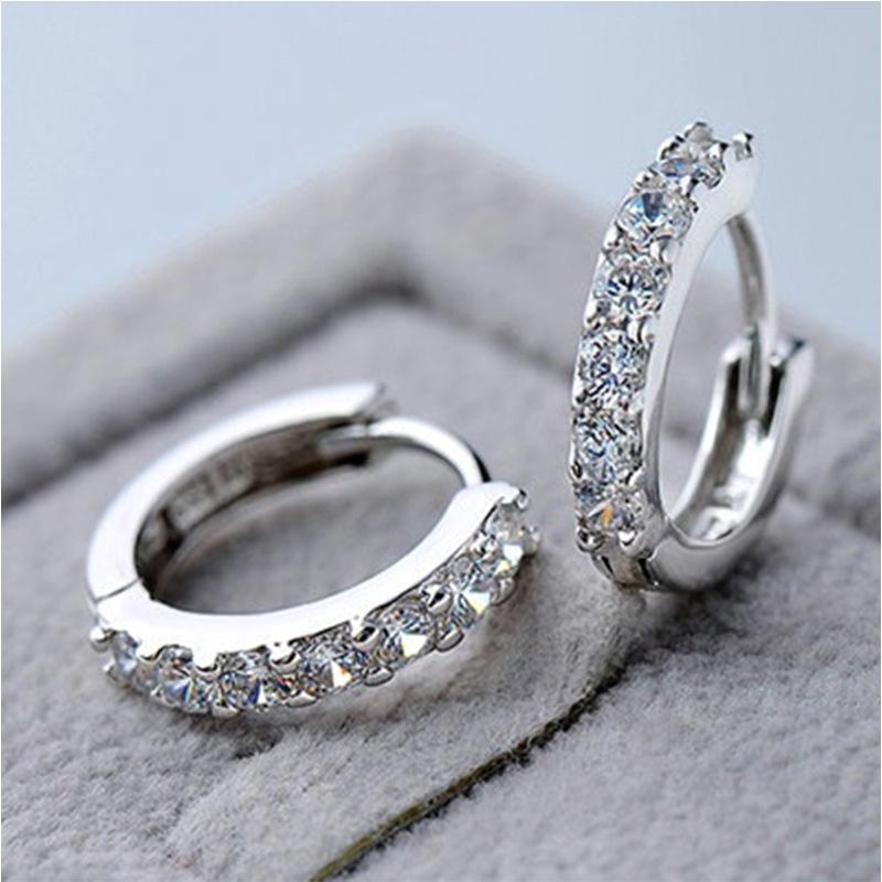Single Row Shiny Zircon Diamond Ear Clips - Korean Style Earrings. 1910271532135765 медный