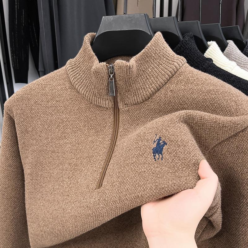 EastRogue Half-high-necked Plush Sweater for Men-padded Warm Knit Base for Winter
