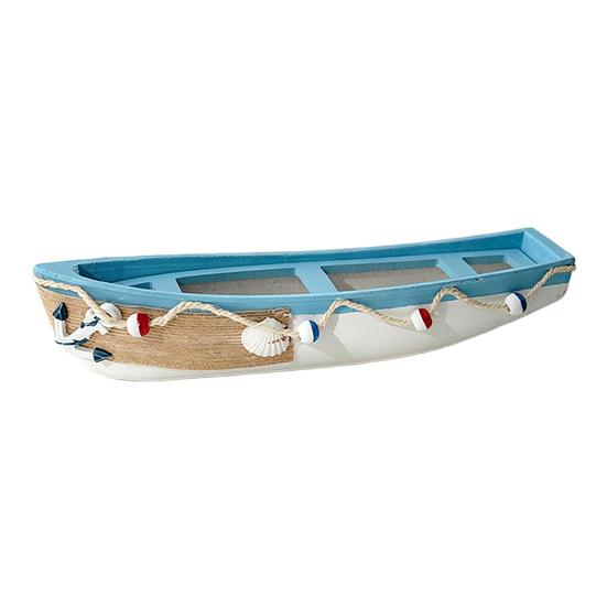 Modellino di Barca in Legno Oceanica Fatto a Mano Stile Spiaggia Rustica Statuetta Canoa Ornamento da Tavolo a Tema Nautico per Soggiorno Camera da Letto