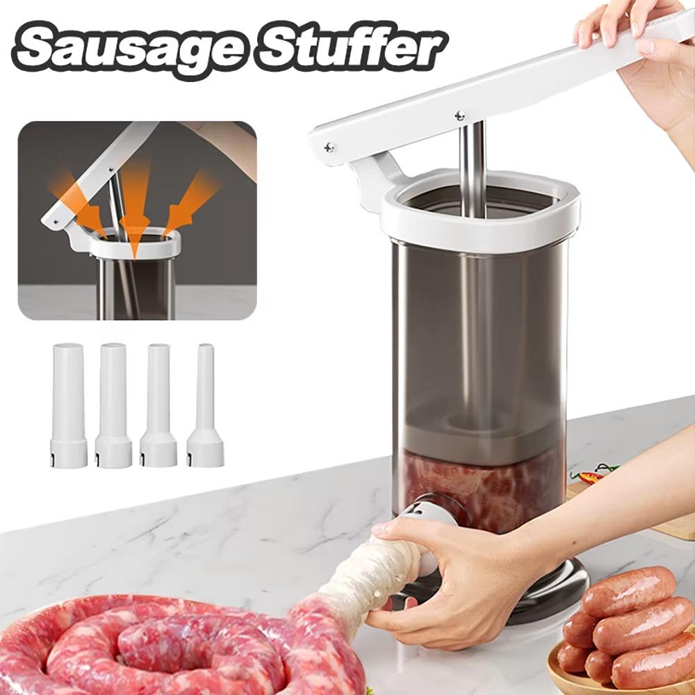 Large Capacity Manual Sausage Stuffer Homemade Sausage Filler Fast Meat Filling Machine  Cooks
